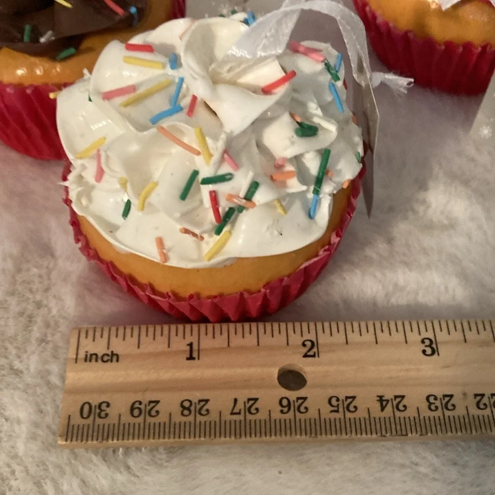 3 Faux Cupcake Ornaments Christmas 2017